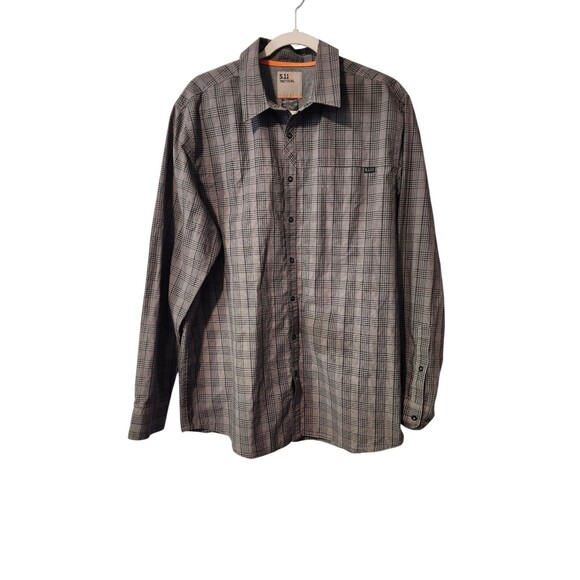 5.11 TACTICAL Shirt Mens Large Gray Workwear Outdoor Button Down Pockets Snap - Picture 1 of 10